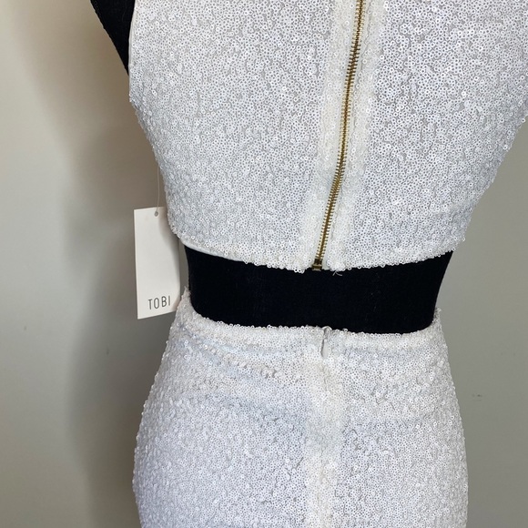 Tobi White Sequin Mini Dress XS - Picture 5 of 5